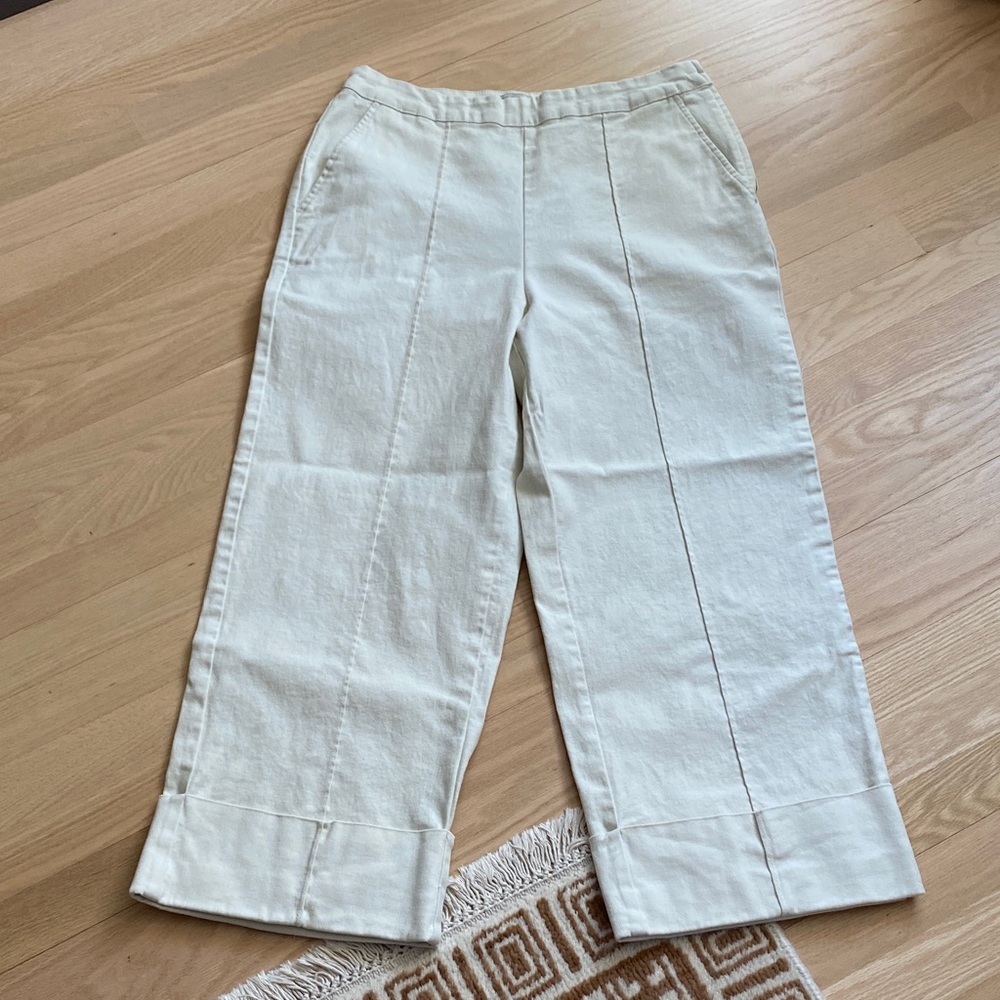 Rachel Comey x Target Designer Cream High Rise Cuff Cropped Pants